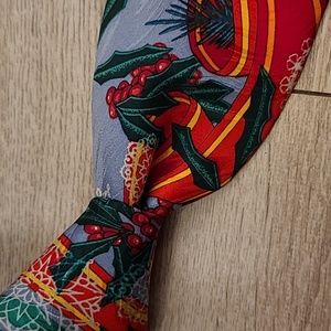 RUSH LIMBAUGH Blue Red Abstract‎ Floral Ribbons Mens Silk Tie VTG RARE